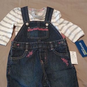 Baby girl overalls set 6 months
